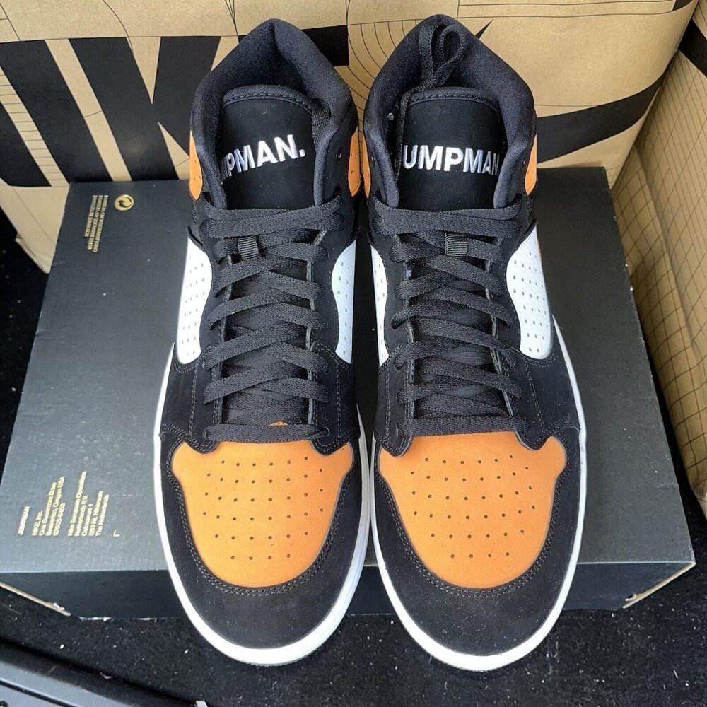 Nike Men’s High-Top Basketball Sneakers - Black, Orange, White - Picture 3 of 7
